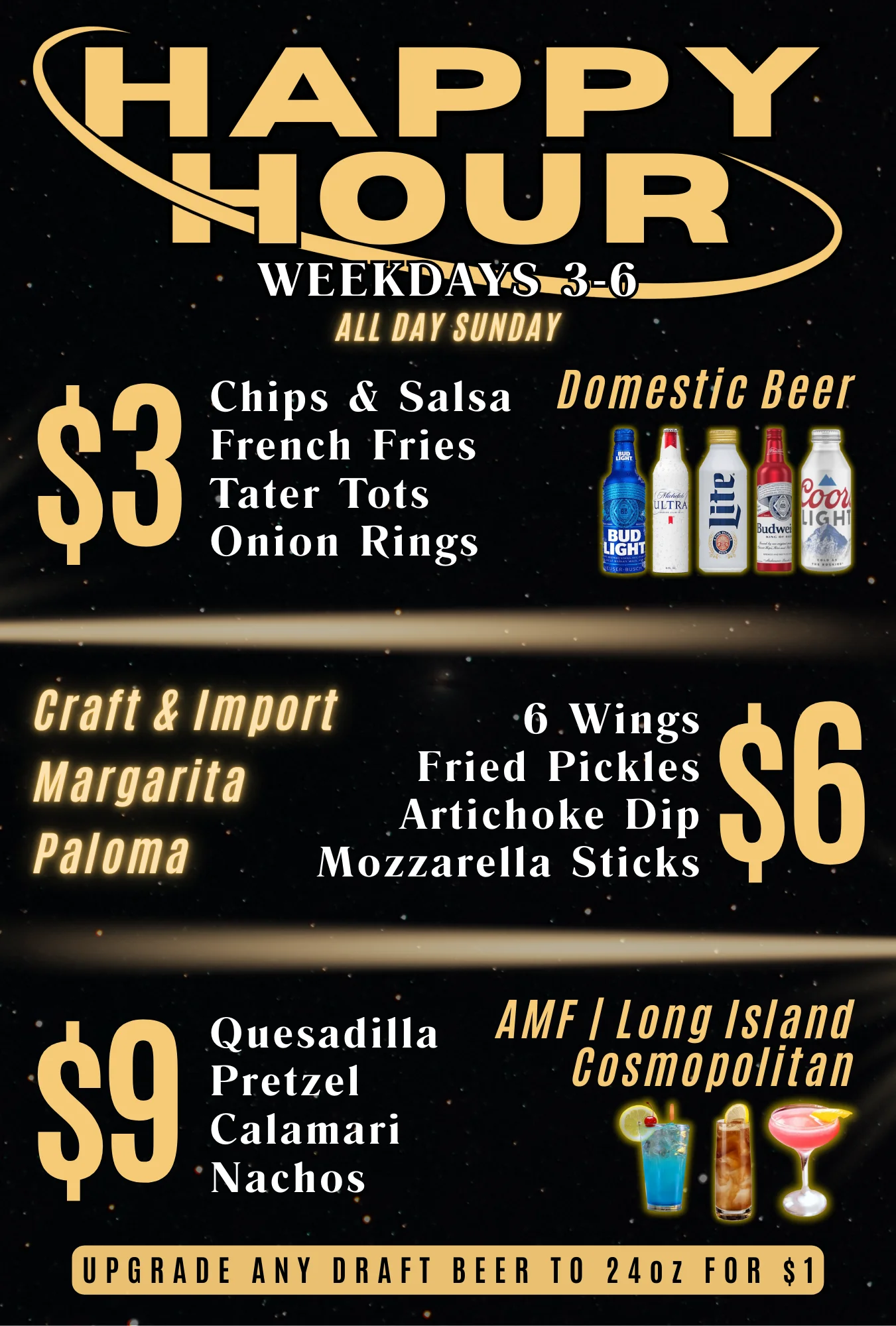 Happy Hour Menu Design - Marketing 760 Victorville portfolio