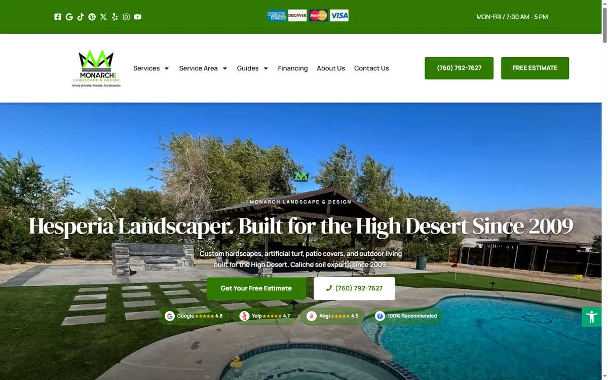 Monarch Landscape & Design, built by Marketing 760